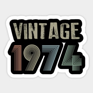 Vintage 1974 45th Birthday Gift idea Men Women Sticker